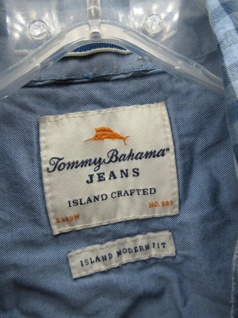 Tommy Bahama Jeans Shirt Medium Island Crafted Modern Fit Gingham Plaid